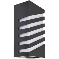 Deko-Light LED Wandaufbauleuchte Grumium Eckig CCT II Linien diagonal 10W 3000/4000K IP54 Grau