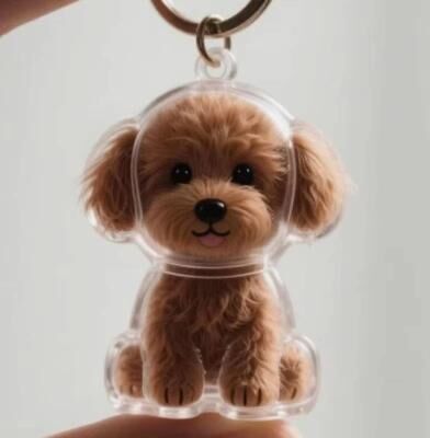Inspired Living Pet Fur Keepsake Keychain For Dog Lovers Cute Hair Storage Bag Charm dog9