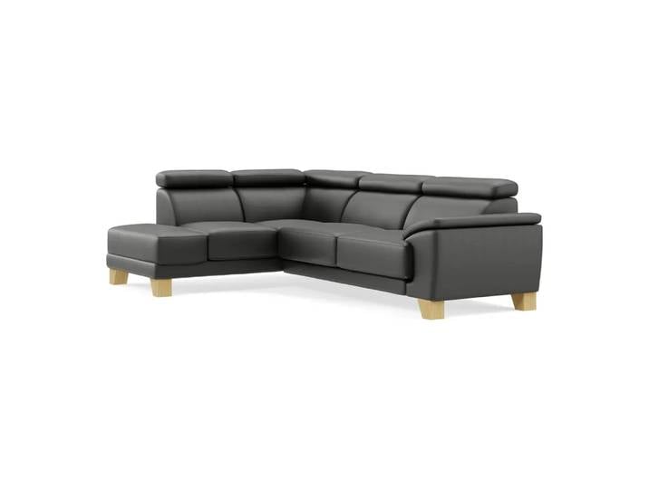 Ecksofa Lynn 2.0, Johann Jakob, kat. j, mercury black, Leder