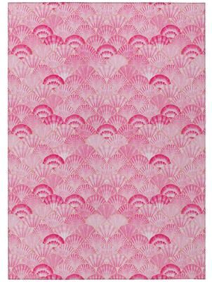 Addison Rugs Indoor/ Outdoor Surfside Seashells Washable Rug New