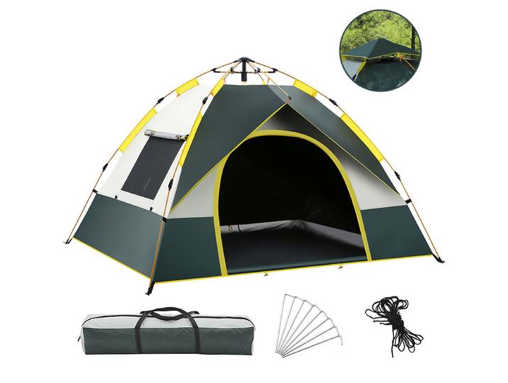 Tente de Camping extérieure à ouverture automatique rapide, pare-soleil étanche, abri de pique-nique intégré, grand espace de plage familiale