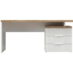 Schreibtisch Easy Office Eichefarben/Weiß Hochglanz