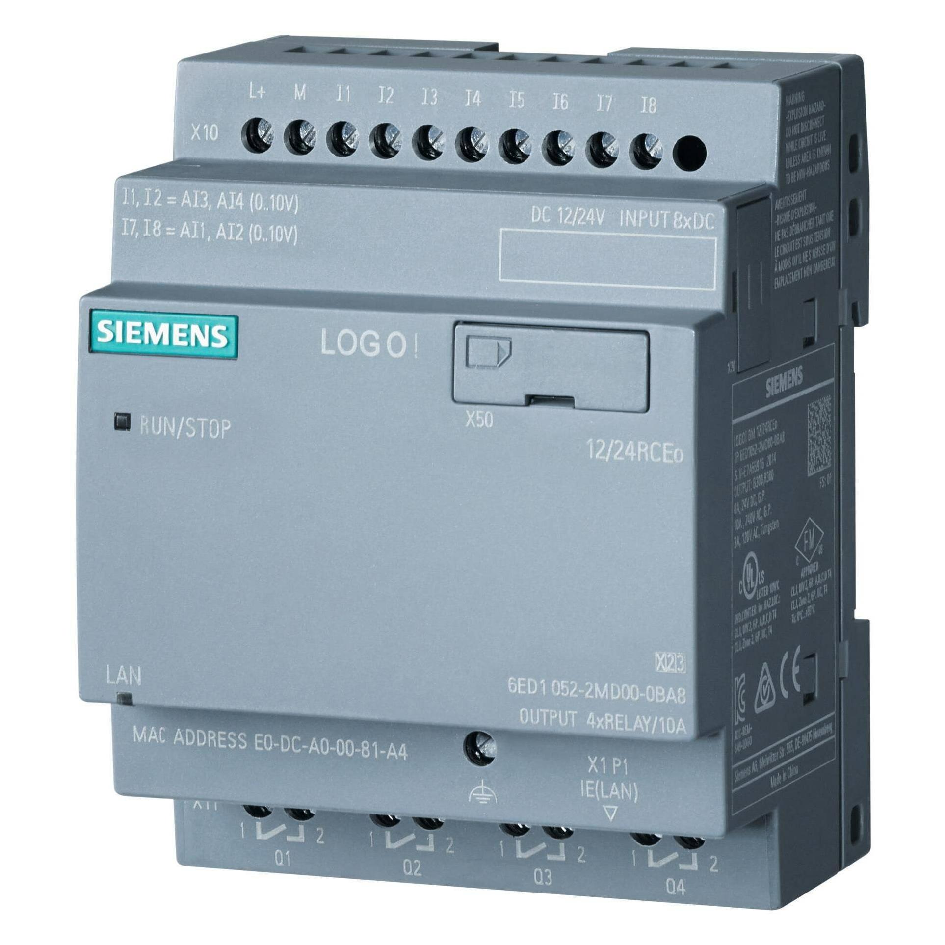 Siemens SIEM 6ED1052-2MD08-0BA2 LOGO! 12/24RCEO (6ED10522MD080BA2)