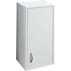 Multi Praxis Badezimmerschrank niedrig 33,5x75x25,5 cm weiß matt DORIA35LP