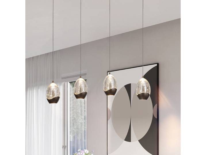 Suspension LED Type A 8 x 11 x 75cm Marron Acier laqué Verre coloré LED Module LED