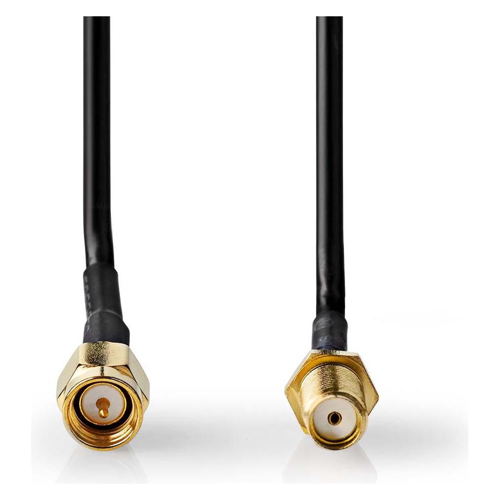 Nedis Antennenkabel | SMA-Stecker | SMA-Buchse | Vergoldet | 50 Ohm | Einzeln geschirmt | 3.00 m | R (Antennenkabel) (CSGB02010BK30)