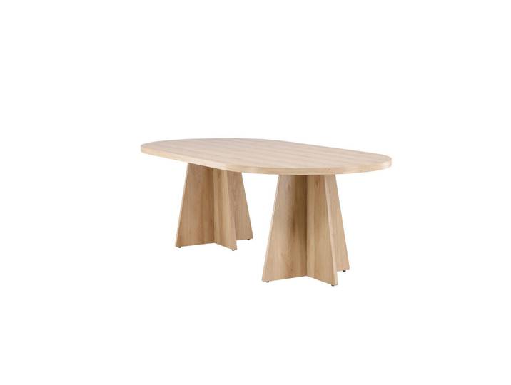 Livetastic Esstisch, Beige, Holz, Pappel, oval, X-Form, 115x76x230 cm, Esszimmer, Tische, Esstische, Esstische oval
