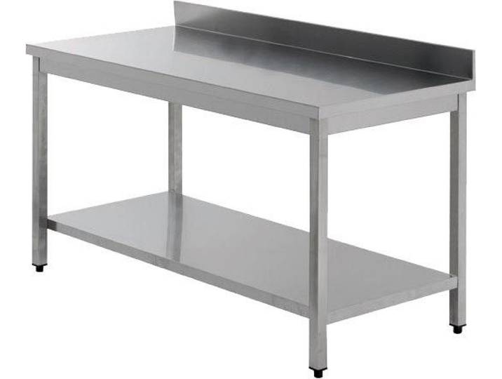 Table Inox De Travail Aisi 304 Adossée Avec Etagère P 700 Mm - L2g