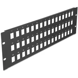 Delock 19′′ Keystone Patchpanel 48 Port 3 HE schwarz