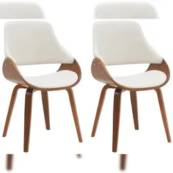 Proregal CHEFGASTRO 2er Set Esszimmerstuhl MINNEAPOLIS HxBxT 86x52x54cm Walnuss/Creme Küchenstuhl