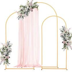 VEVOR Hochzeitsbogen, 3er-Set, 2,2/2/1,8m, Hintergrundständer, goldfarbener Metallbogen, Traubogen, Ballonbogen für Hochzeiten, Geburtstagsfeiern, Abschlussfeiern, Feiertage & Zeremoniendekorationen