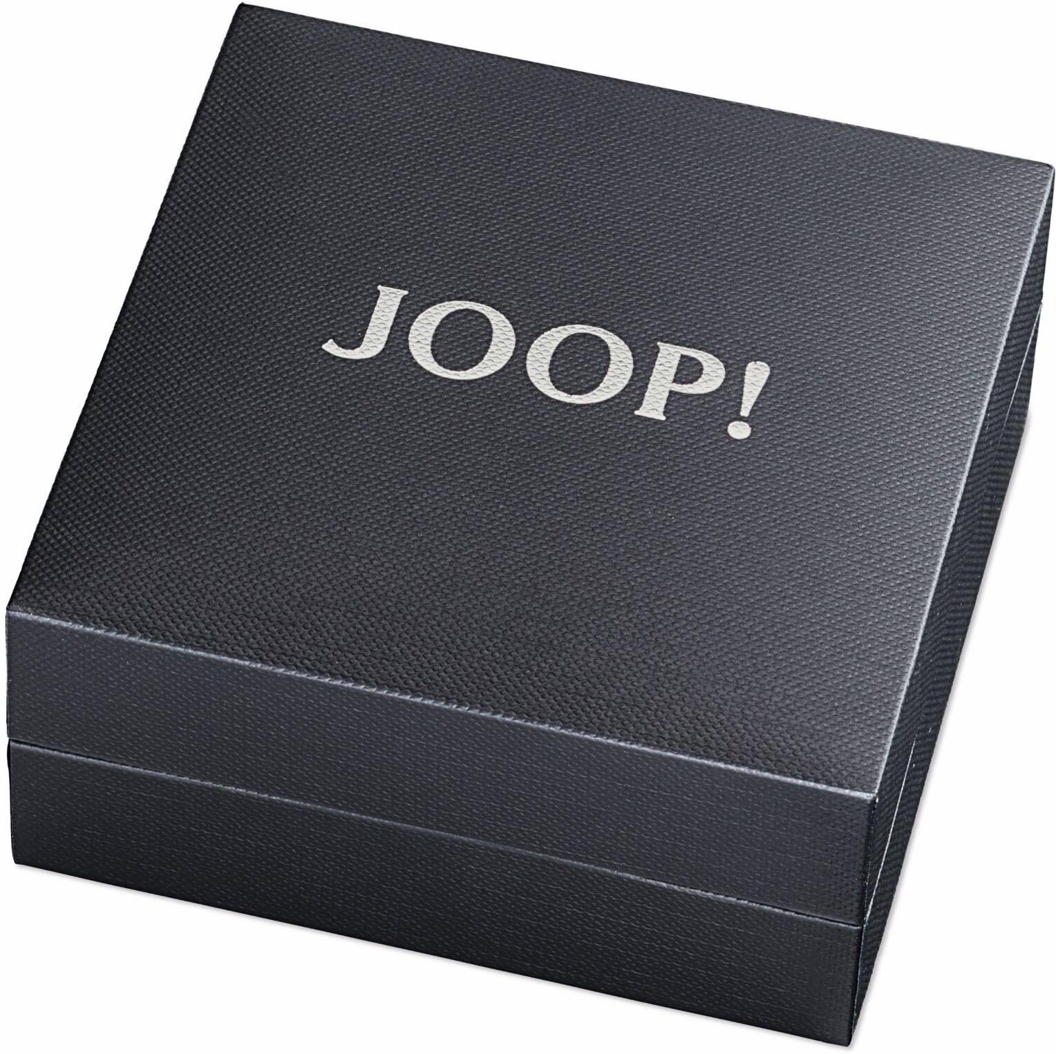Joop! Lederarmband JOOP "2023437", schwarz (edelstahlfarben, schwarz), Armbänder, Herren, 21cm, Edelstahl Leder, Edelstahl, Leder, Lederarmband edelstahlfarben, schwarz 21cm, Edelstahl Leder