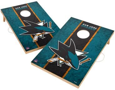 Skip's Garage Vintage San Jose Sharks NHL Regulation 2x4 Cornhole Set