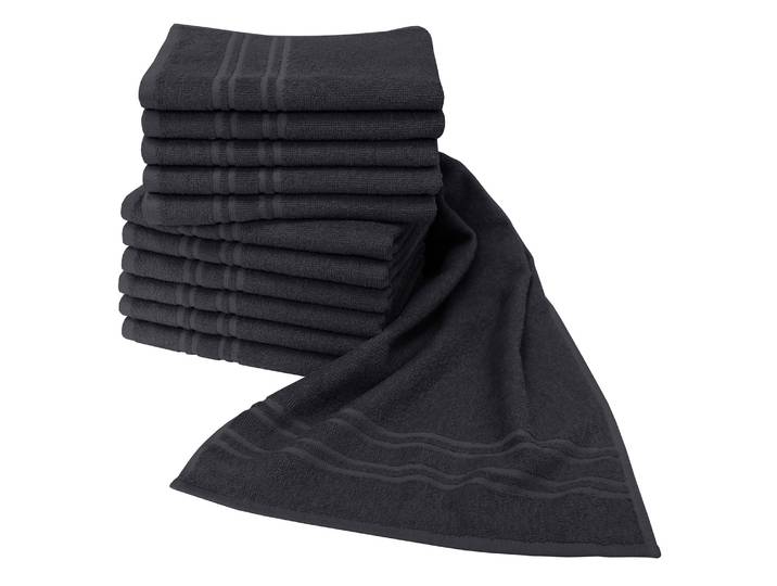 Handtücher DYCKHOFF Saphir Friseurhandtücher , schwarz, B:34cm L:90cm, Frottier, Frottier, Handtücher, Handtücher, Farbecht und besonders strapazierfähig, 34x90 cm