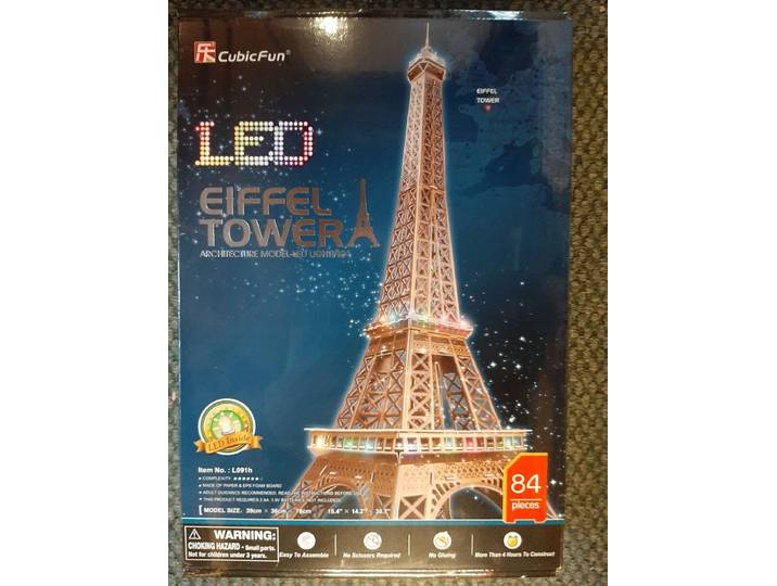 Cubic Fun Eiffeltoren - 3D-puzzel - LED-verlichting - Multicolor