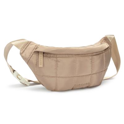 Umhängetasche ELBSAND "Minibag, Crossbody Bag, Bauchtasche, Damentasche", Damen, Gr. B/H/T: 32cm x 13cm x 6cm, beige, Stoff, Textil, unifarben, Taschen Umhängetasche, NEU Handtasche Damen zum Umhängen mit modischer Steppung VEGAN