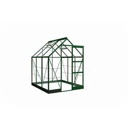 Halls Gewächshaus Icon 6 - 2,5 m2 / 3,7 m2 / 4,9 m2 / 6,1 m2 1,92 x 1,92 m - 3,7 m2 (Gr. 2) 3 mm Blankglas Grün