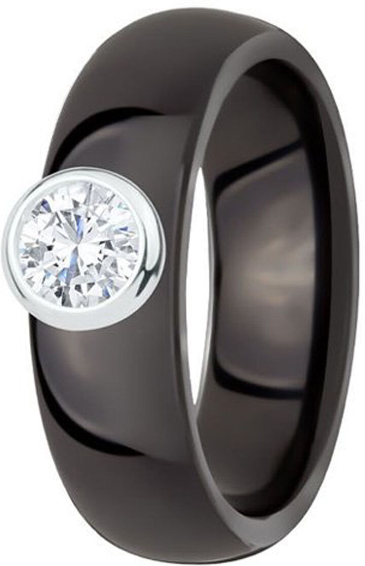 DONDELLA Ceramic Diamond Black Ring (6mm)