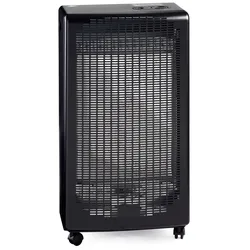 Bartolini Blaue Flamme Gasheizer mit offener Flamme 4200 W in schwarz