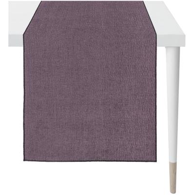 Tischläufer APELT "Stone", lila (mauve), B:140cm L:46cm, Leinen, Polyester, Tischdecken, mit Kettelrand
