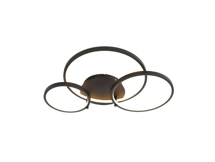 Plafonnier intelligent noir 3 lumières avec télécommande - Rondas