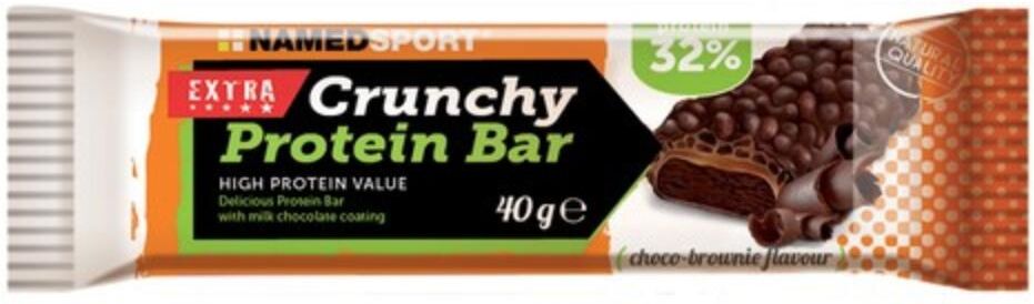 NAMEDSPORT Srl Named Sport - Crunchy Protein Bar 40g Gusto Choco-Brownie - Barretta Proteica Croccante al Gusto di Choco-Brownie