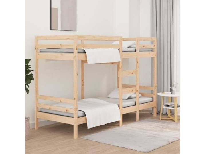 Lit superposé - FYDUN - A01 - Bois massif - Contemporain - Blanc