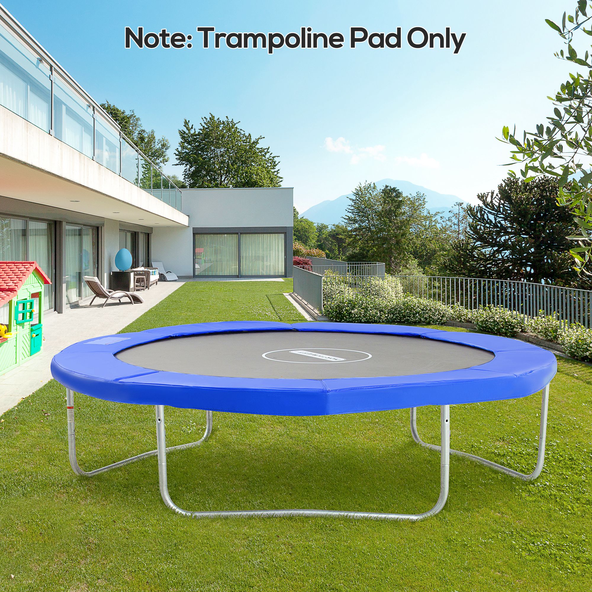 Outsunny HOMCOM Copertura di Protezione per Trampolino elastico Ø305 cm, in Plastica e PE con Imbottitura da 15 mm, Blu Aosom