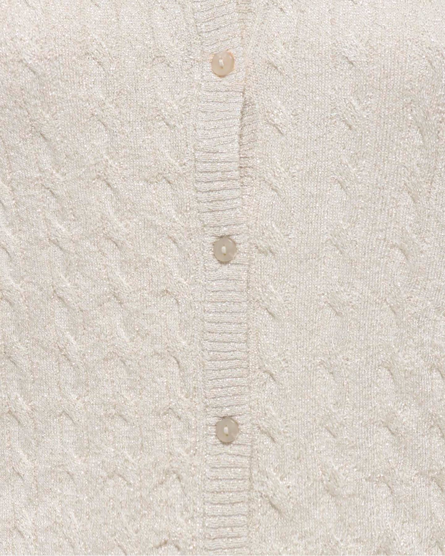 Only Venice Glitter Lurex W - Cardigan - Donna - Bianco L
