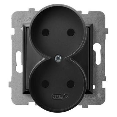 Ospel Aria Doppelsteckdose schwarz metallic (GP-2UR (GP-2UR/m/33)
