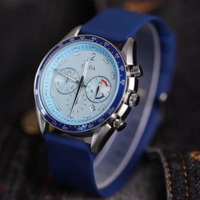 Inspired Finds CILOA Elegant Automatic Mechanical Watch For Men Waterproof Luxury Leather Business Wristwatch blue silicone
