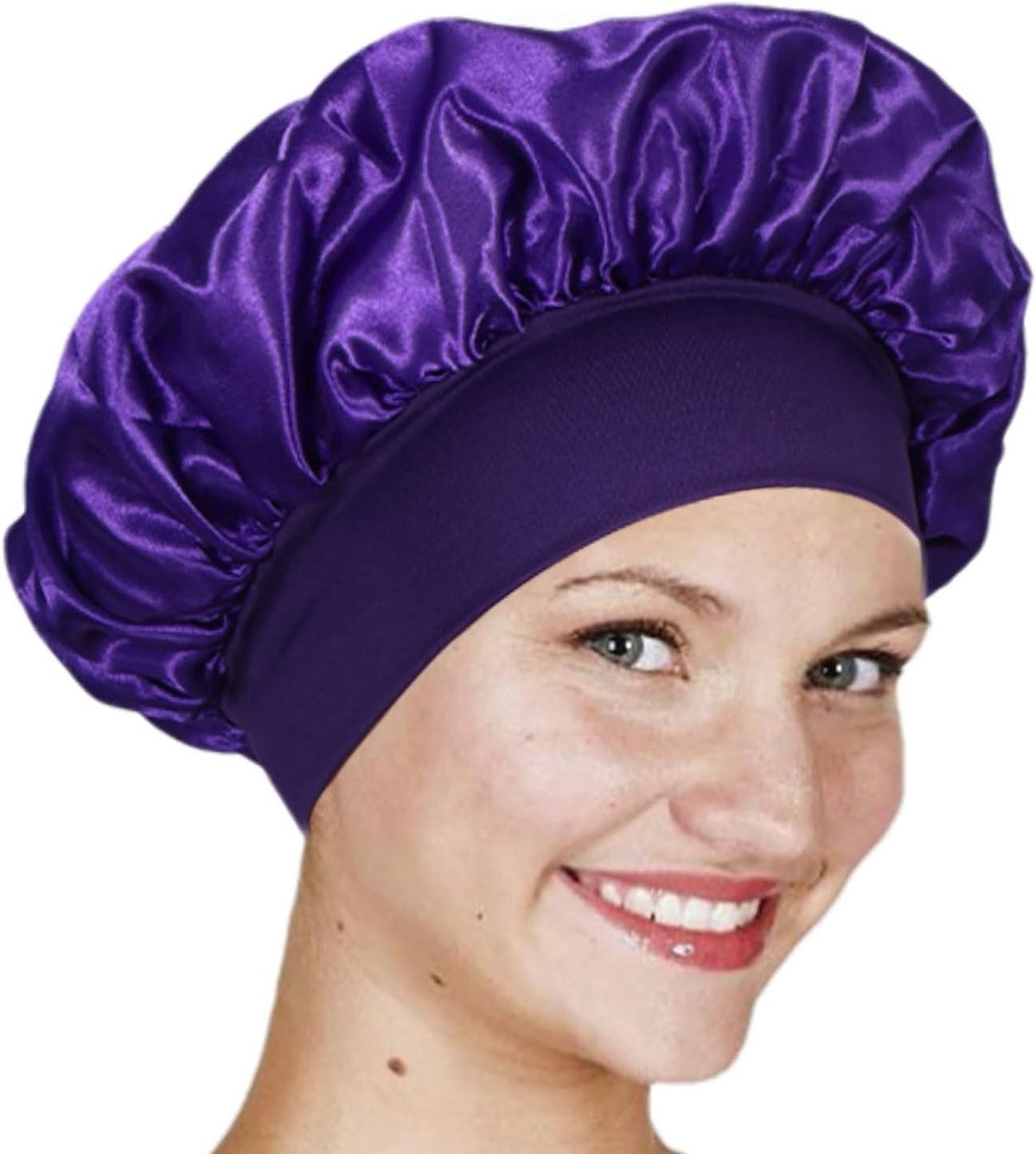 Satijnen haarhanddoek Haartulband Lila 28 x 25 cm