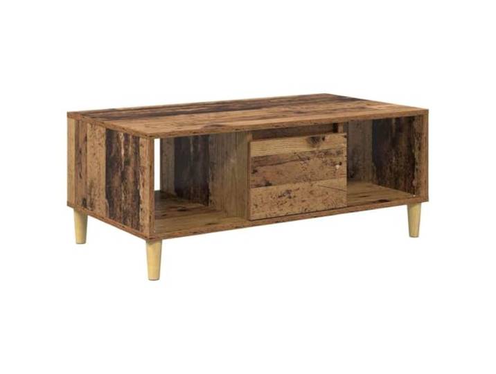 IBUQDDV Couchtisch Altholz 90 x 50 x 26,5 cm Holzwerkstoff Modernes Design, praktisches Regal, robuste Holzwerkstoff-Beine, pflegeleicht, für Innenbereich