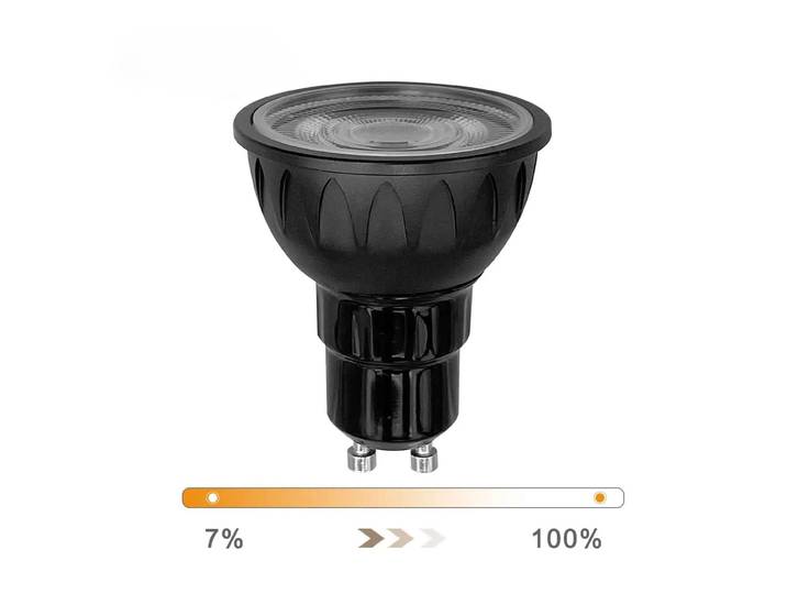 Spot LED GU10 CRI90, 7W COB Triac/Trailing Edge Dimmable, Downlight en aluminium pour éclairage domestique, sur rail et encastré commercial
