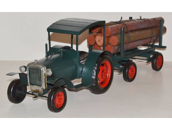 JS GartenDeko Modelltraktor Blechtraktor Modell Oldtimer Marke Hanomag Traktor Modell R40 L 63 cm