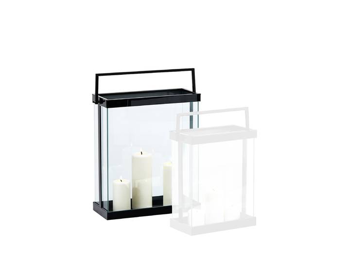 Design Laterne „Luxor“ Schwarz, Transparent Philippi