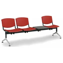 Wartezimmerbank - Kunststoff Smile Biedrax LC9970cv - Gestell Aluminium poliert