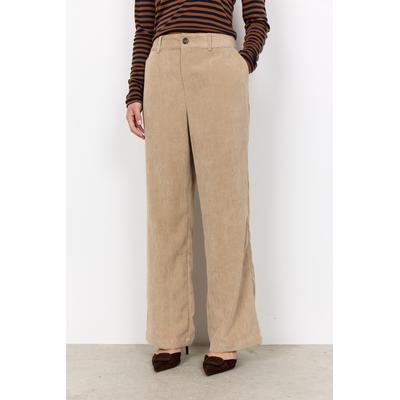 Cordhose SOYACONCEPT "SC-BINDI 19-C", Damen, Gr. 38, N-Gr, beige (camel), Cord, Obermaterial: 90% Polyester, 10% Polyacryl, normal, Hosen Cordhose, Materialmix