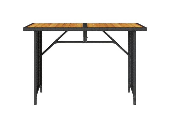 NEUF Table de jardin et dessus en bois noir 110x68x70 cm poly rotin (Noir) ZH6355 Excellent