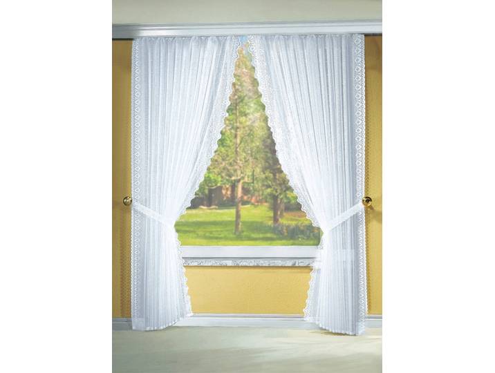 Raffgardinen-Garnitur mit Faltenband, Weiss, Größe 398 (H180xB145 cm)