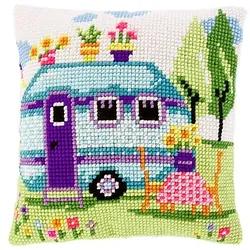 Kreuzstichkissen "Camping"