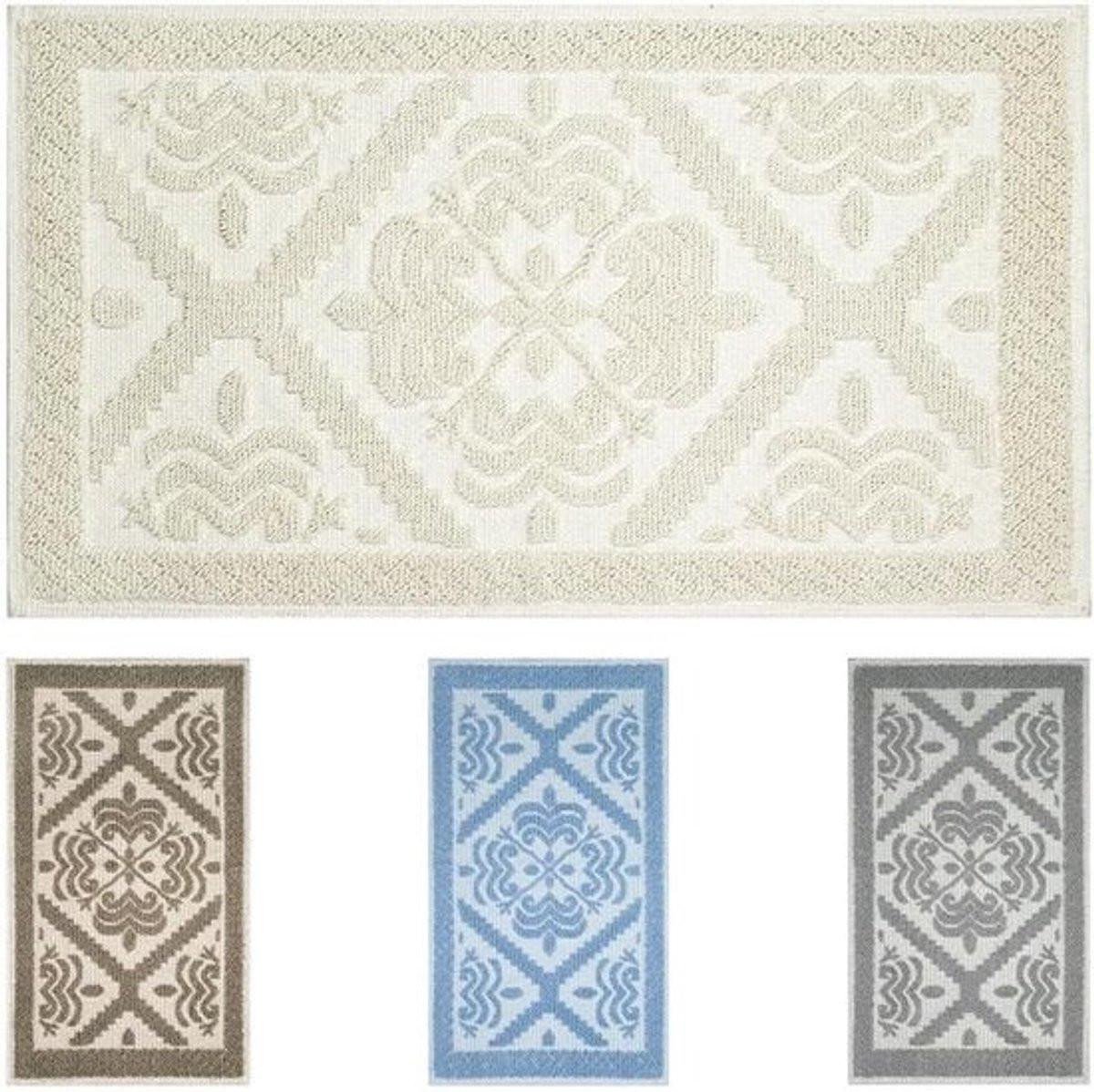 Sardijns Tapijt van Gerecycled Katoen en Polyester voor Badkamer, Keuken en Woonkamer
