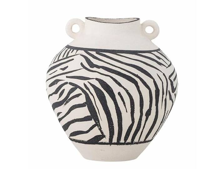 Togo Vase, Schwarz, Steingut