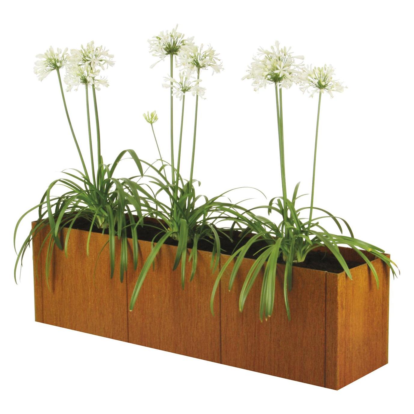 Bellissa Hochbeet klassisch pannello Bausatz ohne Boden 116 x 44 x 50 cm Cortenstahl (95468)