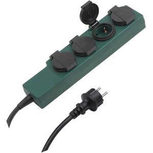 Meister Steckdosenleiste 7430910, mit 1m Kabel, 4-fach in grün