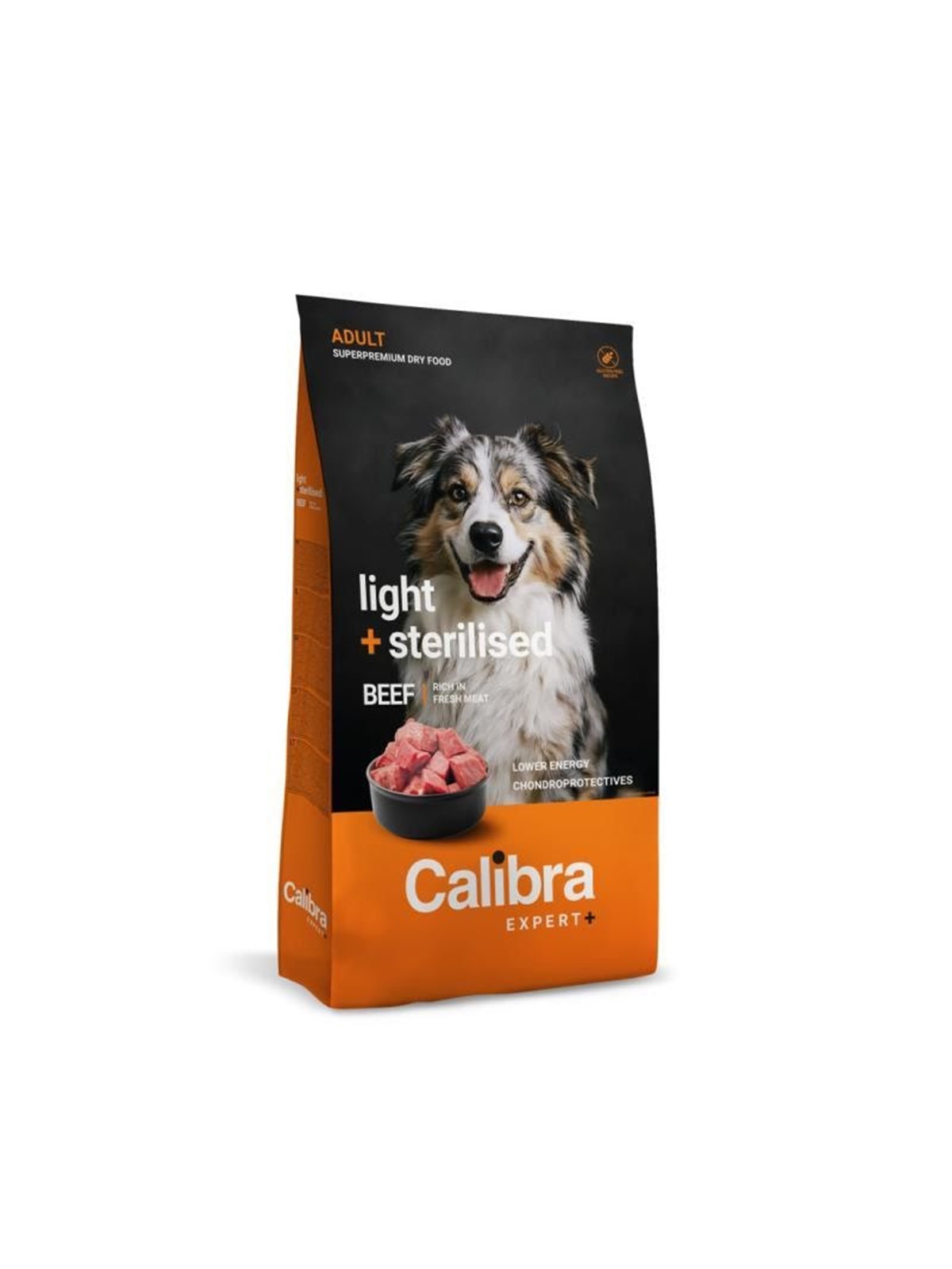 Calibra Dog EXPERT+ Adult Light & Sterilisiert Rind 12 kg.