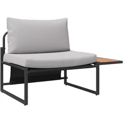 vidaXL 2-tlg. Garten-Sofagarnitur Sessel mit Hellgrauen Kissen