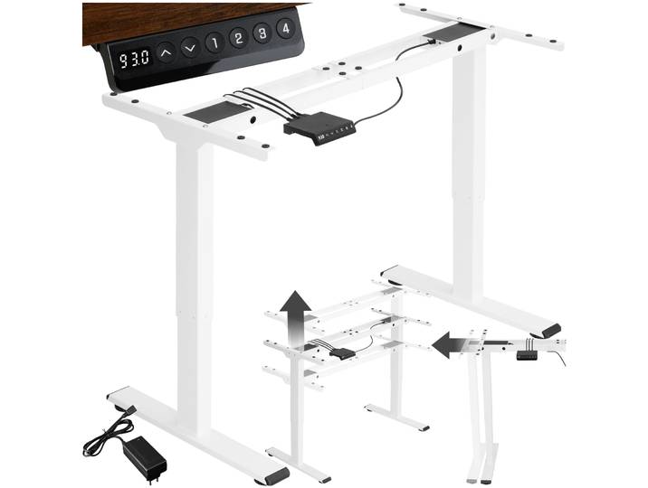 Tischgestell Melville höhenverstellbar 110-168x60x70-119cm - weiß