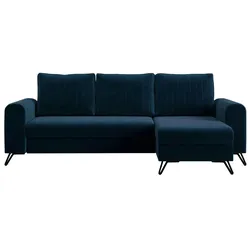 Ecksofa mit Schlaffunktion Axel ¦ blau ¦ Maße (cm): B: 242 H: 90