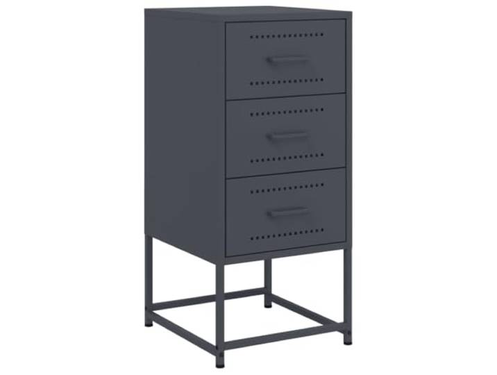 Fisinber Nachttisch Anthrazit 36x39x78 cm Stahl Industrie Beistelltisch Kompakter Schubladenschrank aus robustem Stahl im Industrie-Design für Schlafzimmer, Wohnzimmer und Arbeitszimmer.
